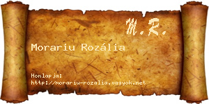 Morariu Rozália névjegykártya